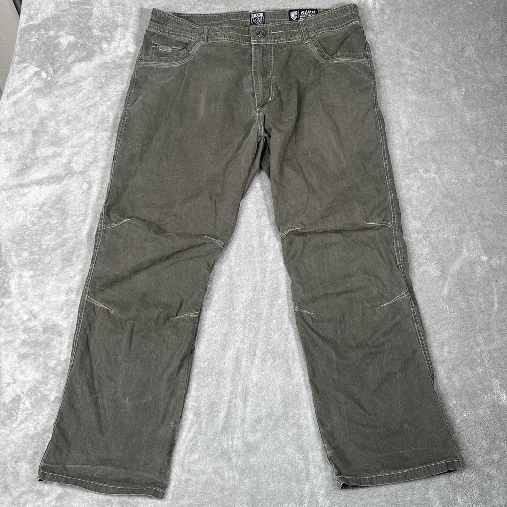 KUHL Revolvr Mens Pants 38x30 Gray Hiking Outdoors Camping Vintage Patina Dye